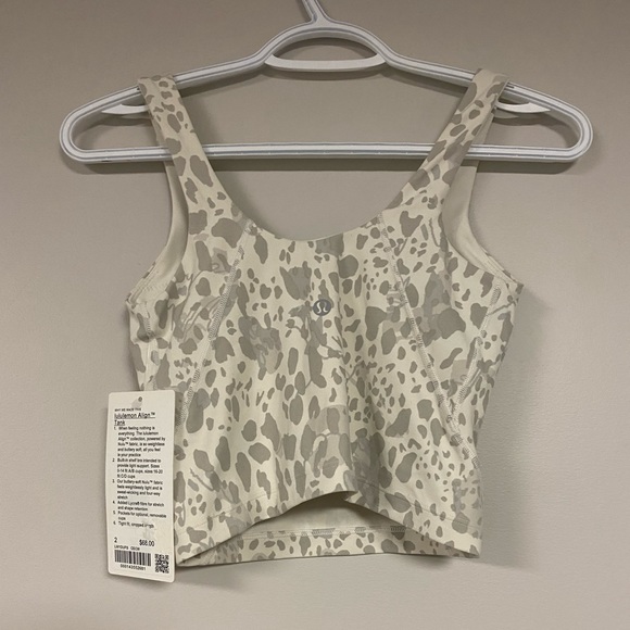 NWT Lululemon Align Tank Top Cheetah Camo Antique White - Picture 4 of 8